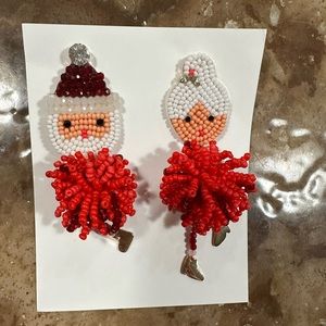 Mr. & Mrs. Santa Pom Pom earrings